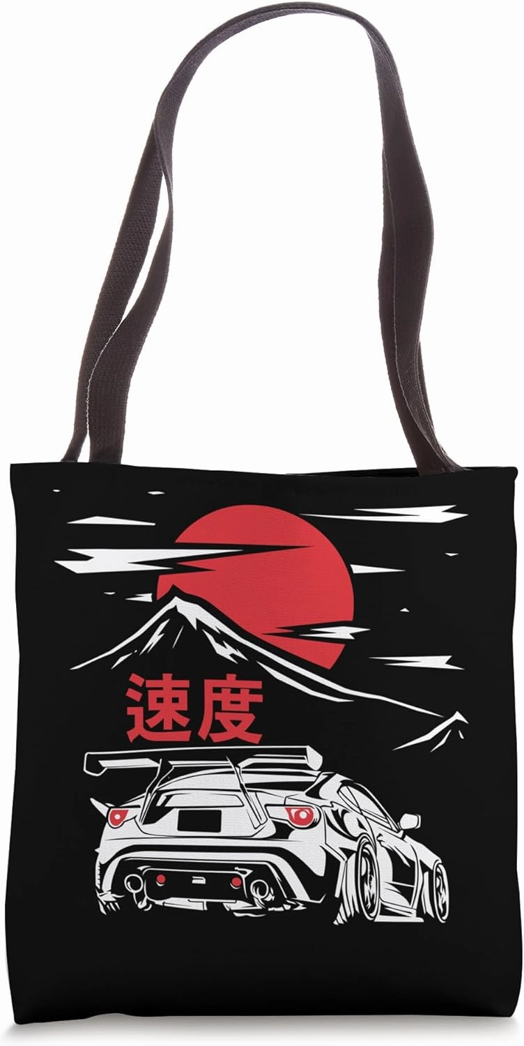 JDM Tokyo Japan Drift Race Car Tuning Retro Vintage Graphic Tote Bag