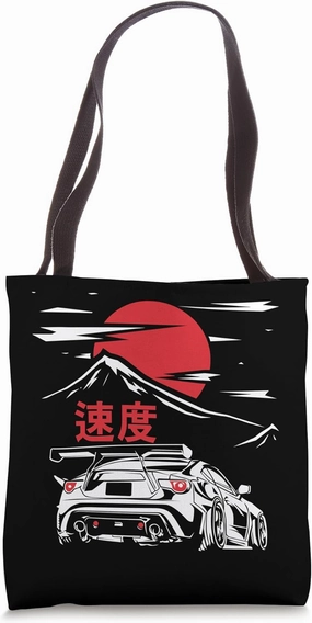 JDM Tokyo Japan Drift Race Car Tuning Retro Vintage Graphic Tote Bag