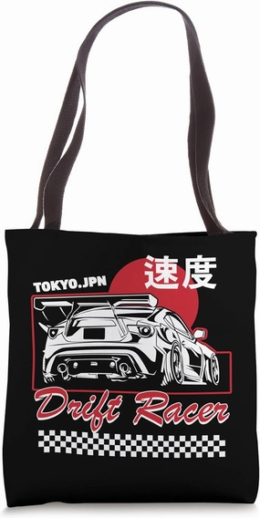 JDM Tokyo Japan Drift Race Car Tuning Retro Vintage Graphic Tote Bag