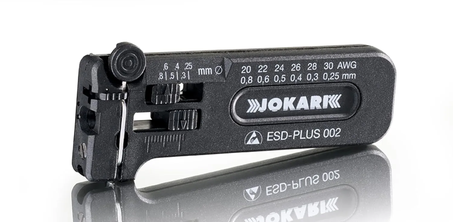 Jokari 40028 ESD-Plus 002 Adjustable Mini-Precision Stripping Tool for Cable Stripping, 30-20 AWG (0.25-0.80mm)