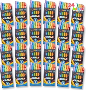 JOYIN 288 Counts Mini Chalk Set for Kids, Non-Toxic Chalks for Boys Girls 3 , School Supplies for Teachers, Goody Bag Fillers, Classroom Prizes Gifts (24 Boxes)