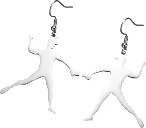 Karate High Kick Drop Earrings Sports Taekwondo Martial Art Dangle Earrings Stainless Steel Jewelry Hers Gym