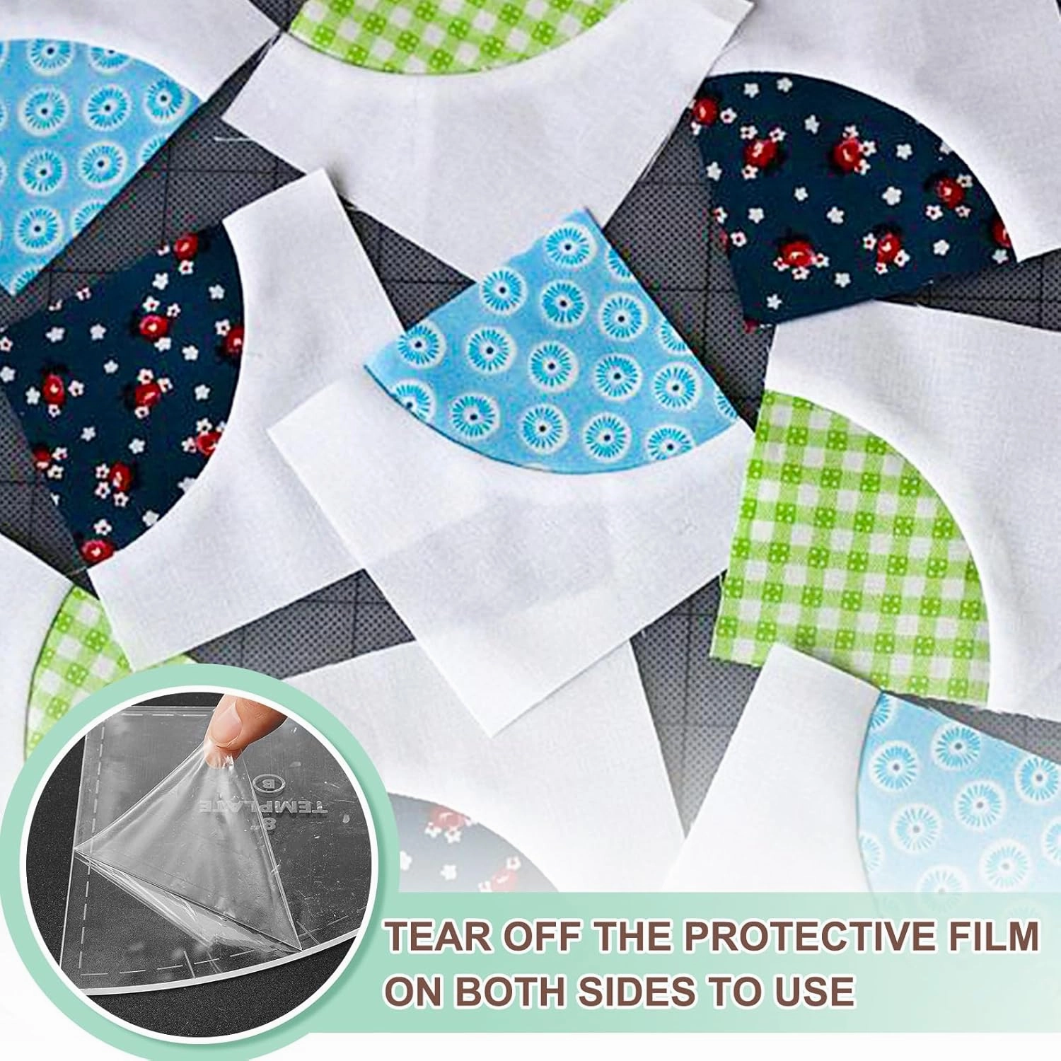 Kigley 3 Set Drunkards Path Quilting Templates Large Quilting Rulers and Templates for Cutting Patterns with 1/4" Seam Allowance Supplies for DIY Craft(Clear,10 x 8 x 6'')