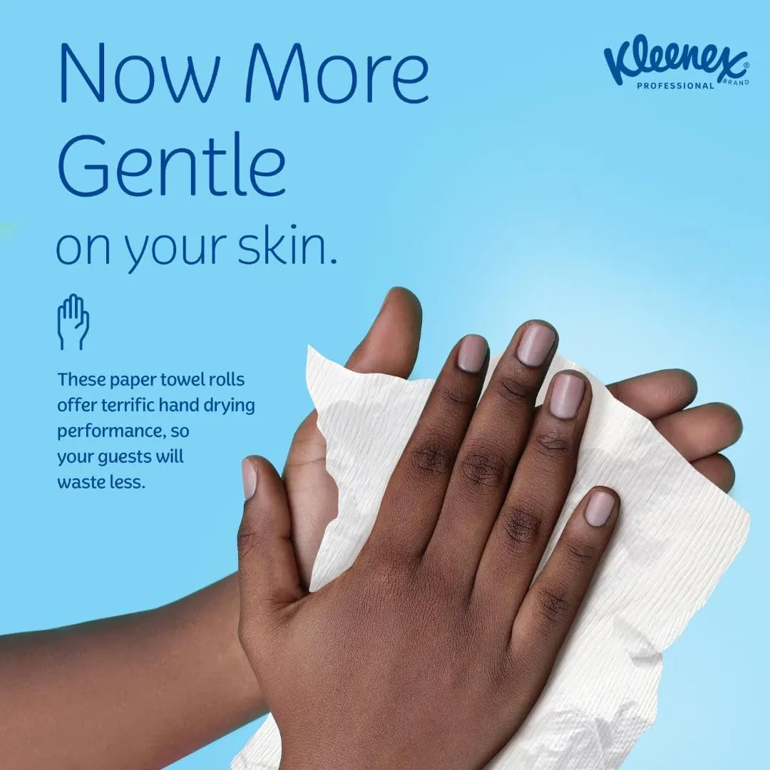 Kleenex Professional Universal Hard Roll Paper Towels, Bulk (50606), 1.75" Core, Premium Absorbency Pockets, White (6 Rolls at 600' Each, 3,600'/Case)