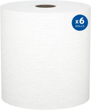 Kleenex Professional Universal Hard Roll Paper Towels, Bulk (50606), 1.75" Core, Premium Absorbency Pockets, White (6 Rolls at 600' Each, 3,600'/Case)
