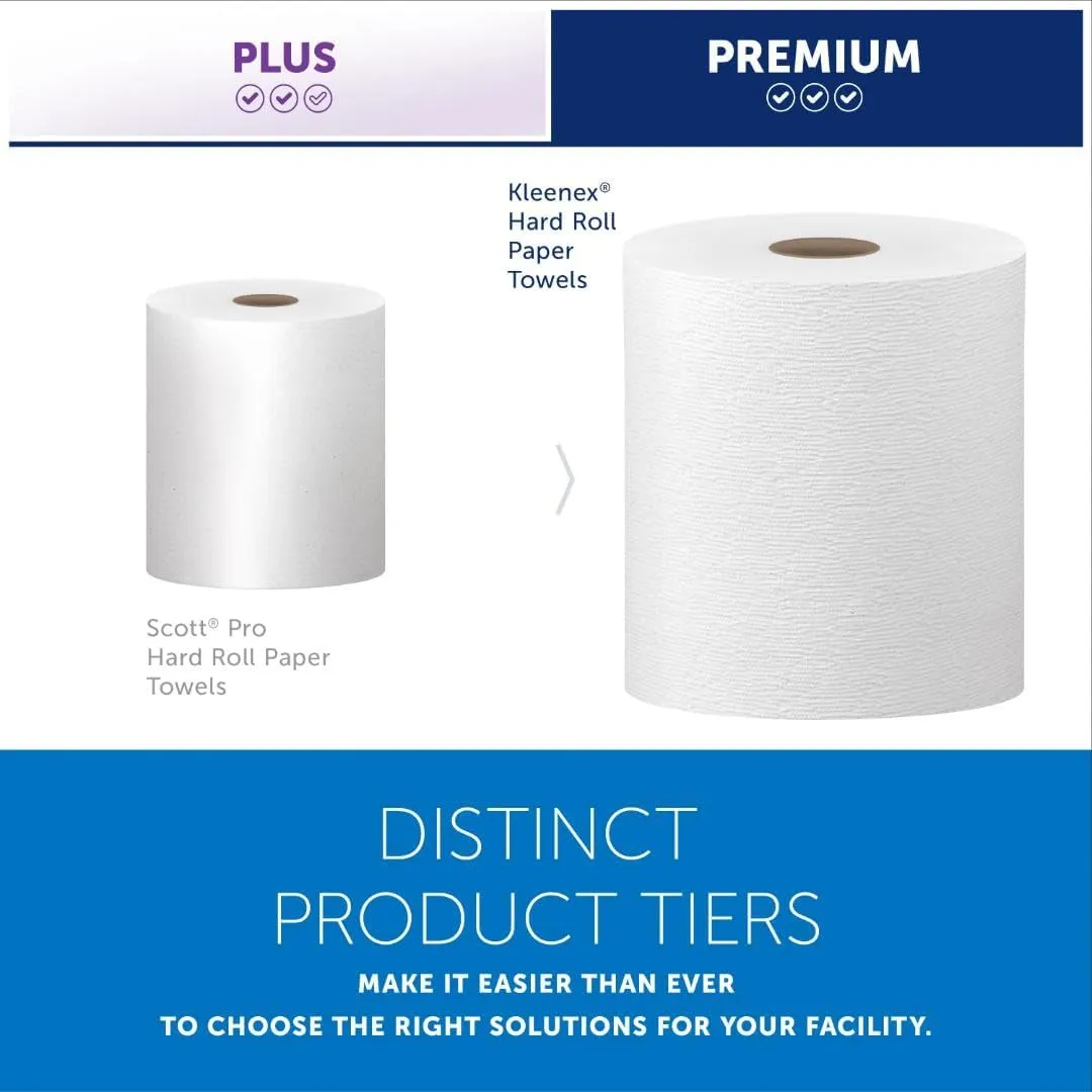 Kleenex Professional Universal Hard Roll Paper Towels, Bulk (50606), 1.75" Core, Premium Absorbency Pockets, White (6 Rolls at 600' Each, 3,600'/Case)