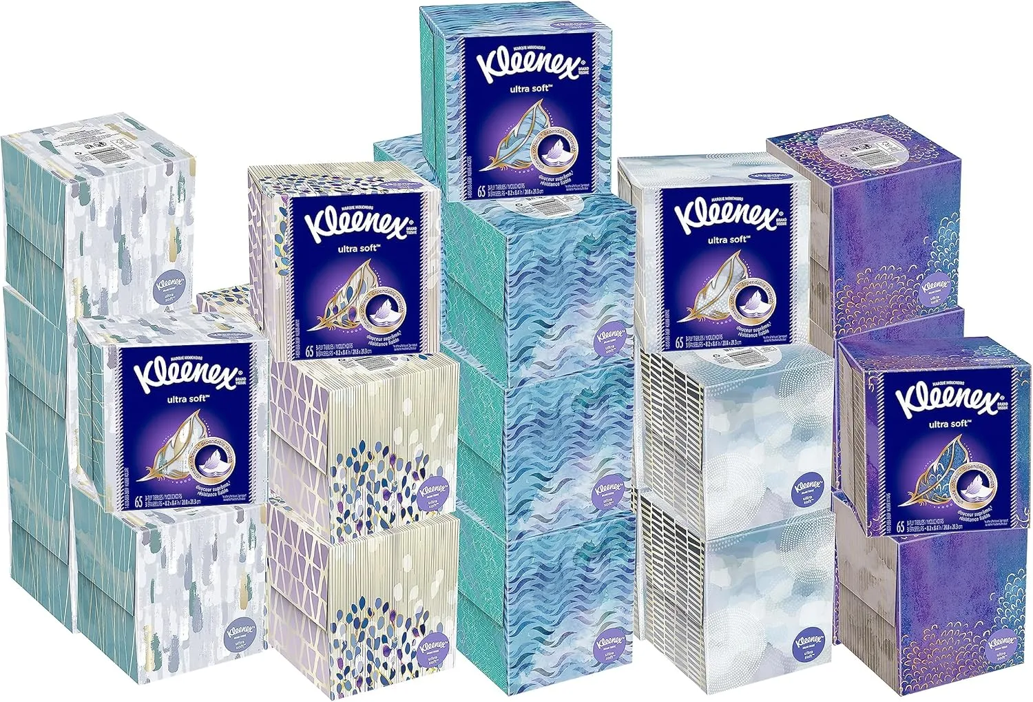 Kleenex Ultra Soft Facial Tissues, 1 Cube Box, 65 Total Tissues