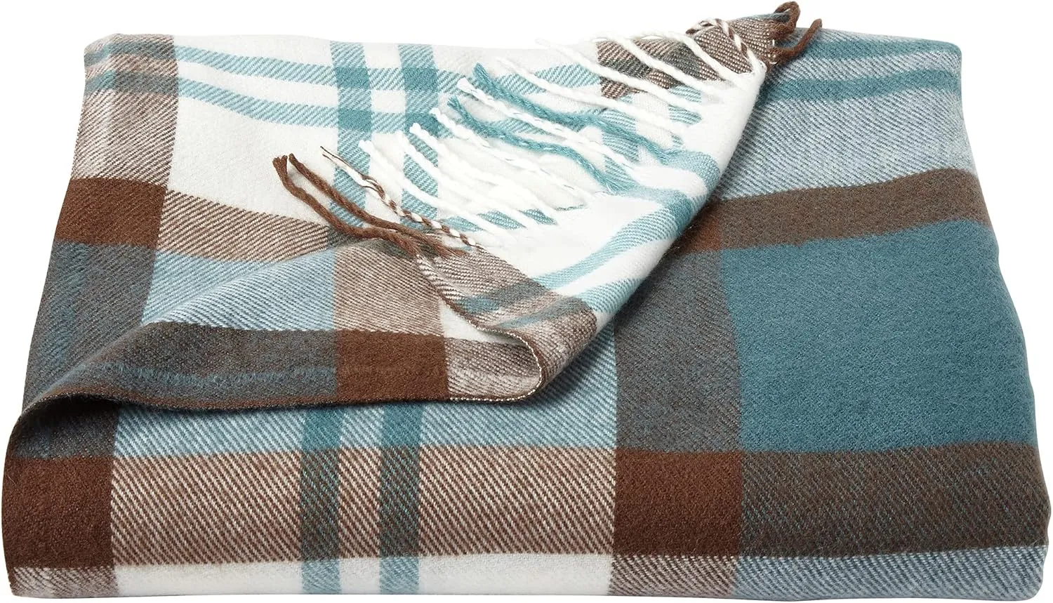 Lavish Home Bristol Plaid Soft Blanket-Oversized, Luxuriously Fluffy, Vintage-Look and Cashmere-Like Woven Acrylic-Breathable and Stylish Throws