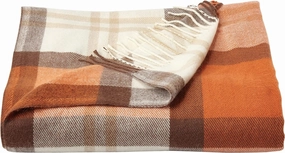 Lavish Home Collection Faux Cashmere Acrylic Oversized Throw Blanket - Luxuriously Fluffy, Soft Cashmere-Like Woven Acrylic, Breathable with Stylish Vintage Design - Spice Plaid