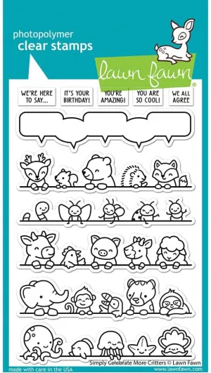 Lawn Fawn LF3164 Simply Celebrate More Critters 4X6 Clear Stamp Set