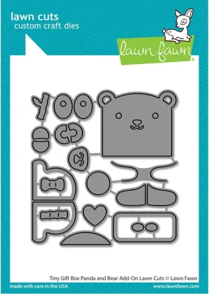 Lawn Fawn LF3614 Tiny Gift Box Panda and Bear Add-On Stand-Alone Die