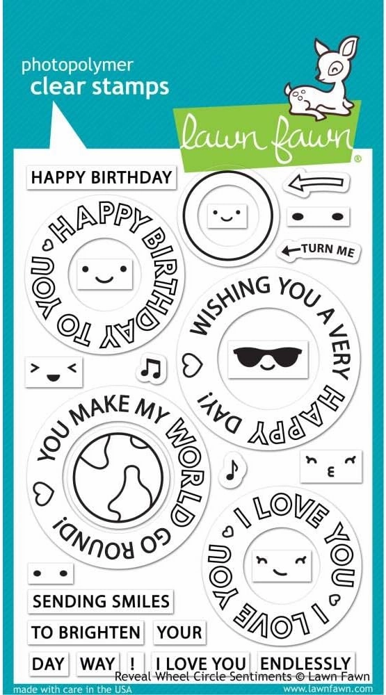 Lawn Fawn Reveal Wheel Circle Sentiments 4"x6" Clear Stamp Set (LF2225)