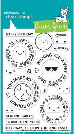 Lawn Fawn Reveal Wheel Circle Sentiments 4"x6" Clear Stamp Set (LF2225)