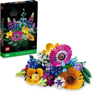 LEGO Botanicals Artificial Wildflower Bouquet - Fake Indoor Flowers Building Set for Home, Kitchen, Desk Decoration, Adults Ages 18  - Gift for Mother's Day - 10313