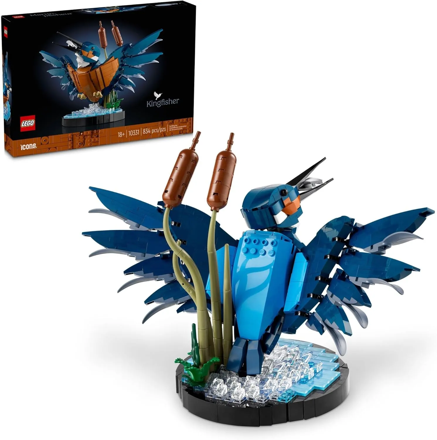 LEGO Icons Kingfisher Model Building Kit - Detailed 3D Puzzle for Adults, 18  - Collectible, Relaxing DIY Craft for Bird Lovers - Gift for Mother's Day - 10331