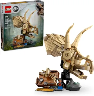 LEGO Jurassic World Dinosaur Fossils Triceratops Skull Toy - Dinosaur Toy Fossil Building Set for Kids, Boys and Girls, Ages 9  - Model Display Kit - Gift Idea for Birthdays - 76969