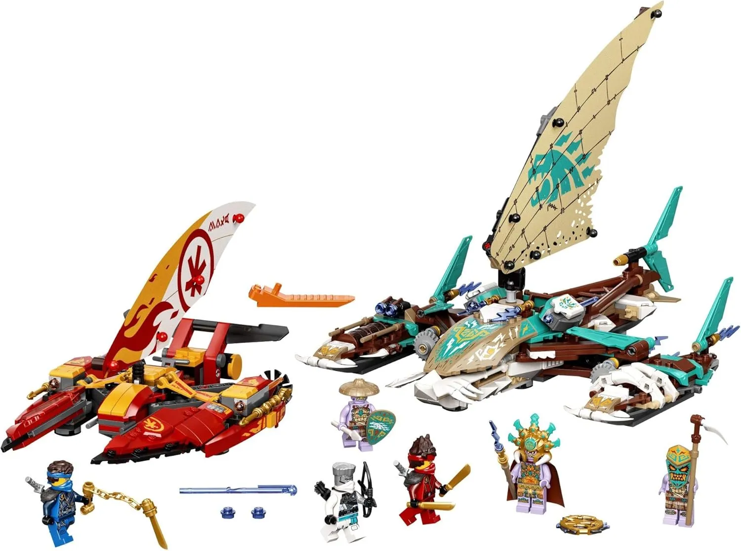 LEGO NINJAGO Catamaran Sea Battle 71748 Building Kit; Ninja Playset Featuring Catamaran Toys and NINJAGO Kai, Jay and Zane; Best Gift for Kids Who Love Creative Play, New 2021 (780 Pieces)