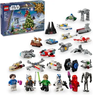 LEGO Star Wars Advent Calendar 2024 for Kids - Christmas Advent Calendar W/ 18 Mini Builds & 5 Minifigures, Ages 6  - Gift Idea for Boys & Girls - 75395