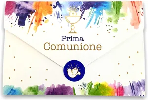 LINA OFFICINE GRAFICHE CREATIVE Greeting Card Communion Money Holder - with Label Close Envelope, 11 x 16 cm (Unisex Liturgical Glass)