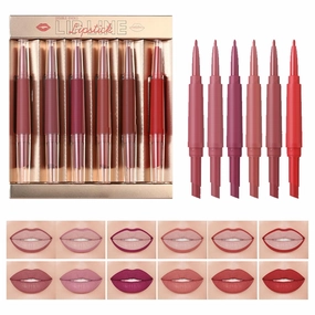 Lipstick and Lip Liner Combo - Matte Lipstick Pen with Lip Liner Set - Waterproof Makeup Stain Kit for Dating Travel Outdoor Shopping Trip Vacation
