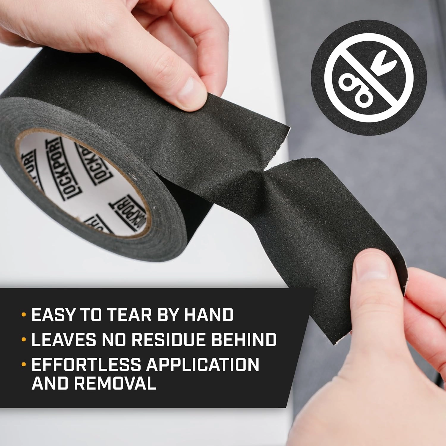 Lockport Black Gaffers Tape 2 inch x 30 Yards - 4 Pack Pro Black Gaff Tape - No Residue, Water Resistant, Non-Reflective, Easy Tear - Multipurpose