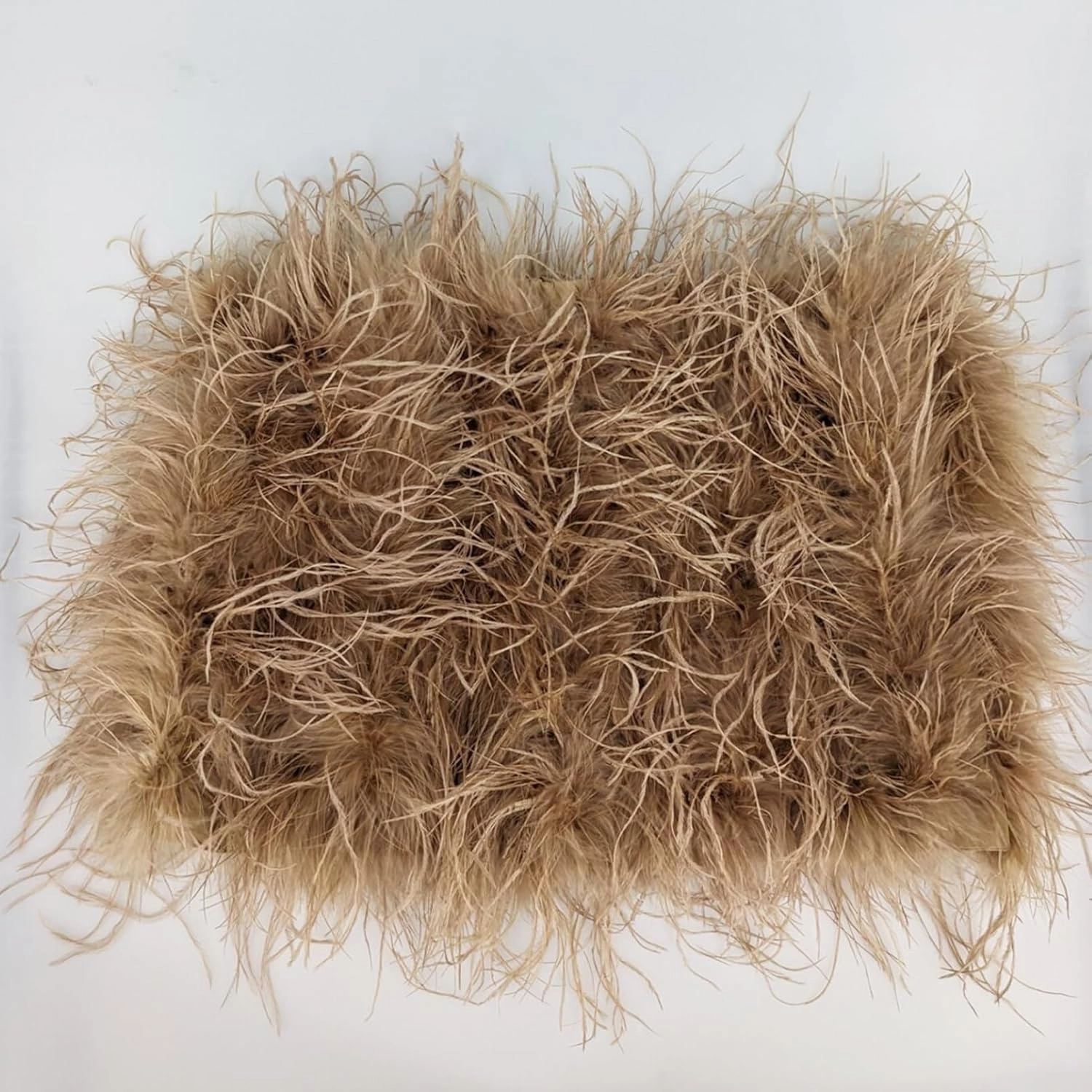 LVCOMEFF Women Ostrich Feather Mini Skirt Hot Elastic Waist Furry Booty Party Club Luxury
