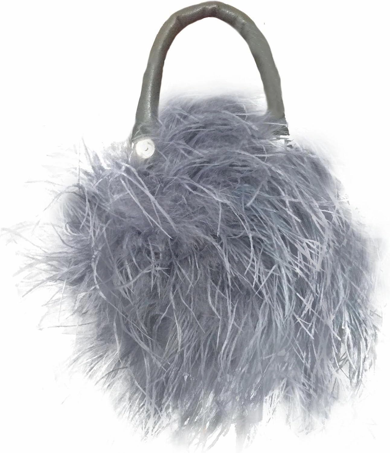 LVCOMEFF Women Ostrich Feather Purse Mini Handbag for Party Furry Casual Daily 2023 Bubblegum Color