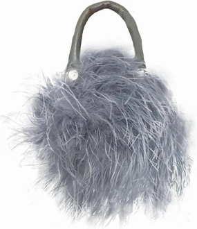 LVCOMEFF Women Ostrich Feather Purse Mini Handbag for Party Furry Casual Daily 2023 Bubblegum Color