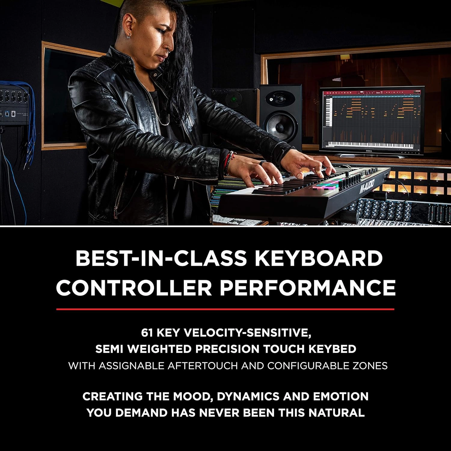 M-AUDIO Oxygen Pro 61 - 61 Key USB MIDI Keyboard Controller With Beat Pads, MIDI-assignable Knobs, Buttons and Faders, and Native Instruments Sound Package (NKS Integration)