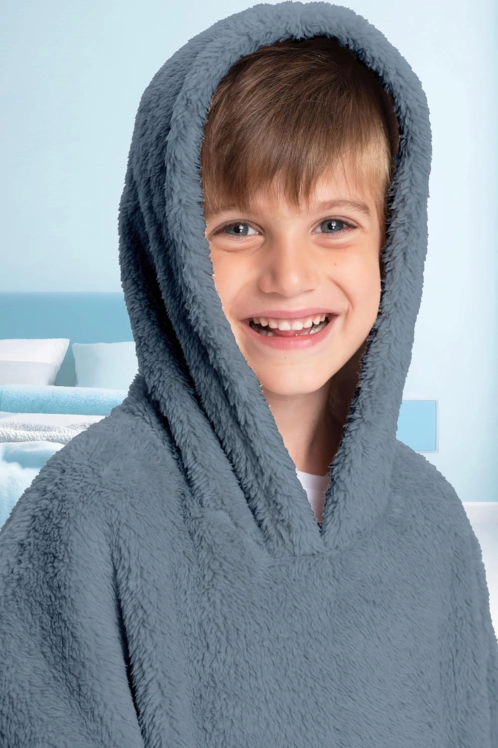 Mad Dog Kids Blanket Hoodie - Wearable Blankets with Cozy Sleeves, Soft Fleece & Sherpa Designs, for Boys & Girls, Ages 4-13