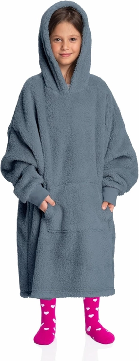 Mad Dog Kids Blanket Hoodie - Wearable Blankets with Cozy Sleeves, Soft Fleece & Sherpa Designs, for Boys & Girls, Ages 4-13