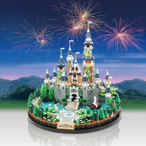 Magic Princess Blue Castle Micro Building Blocks for Adults Mini Building Kit, Creative Display Gift for Women and Kids Ages 14  3600 PCS
