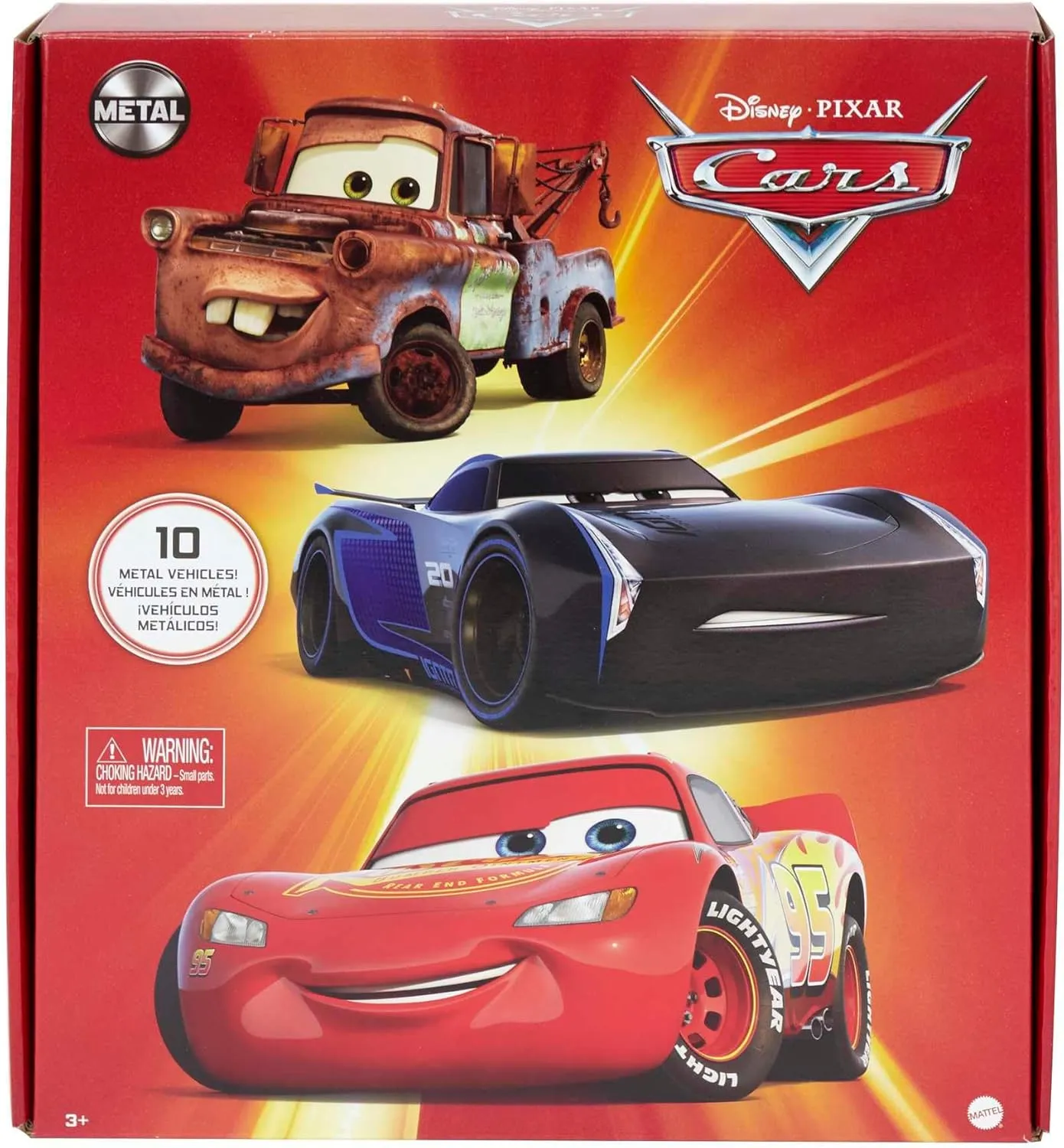 Mattel Disney and Pixar Cars Set of 10 Die-Cast Mini Racers Vehicles, Collectible Set of 1:55 Scale Toy Cars Inspired by Movies