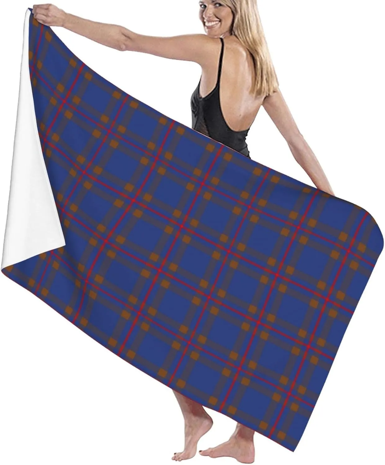 Microfiber Absorbent Bath Towel, Scottish Clan Elliot Tartan Plaid Adult Quick-Drying Beach Towel, Travel Vacation, Outdoor Activities, Beach, Swimming Essential Accessories
