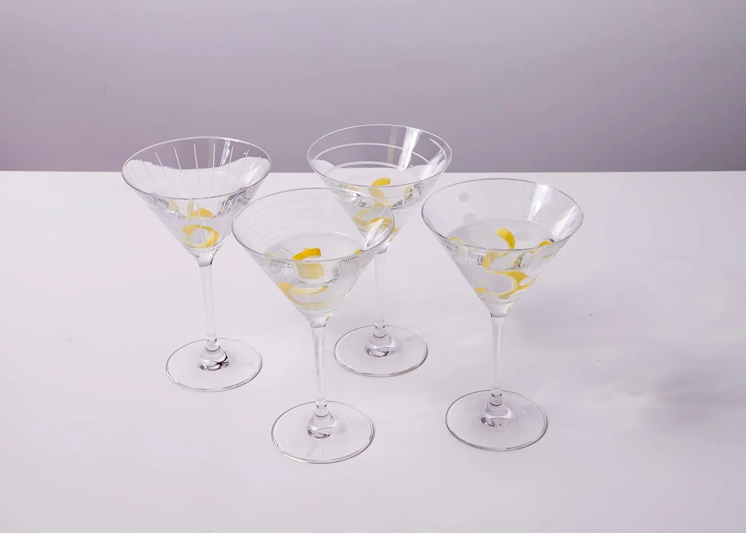 Mikasa, Silver Set of 4 Cheers Crystal Martini Cocktail Glasses, Model:5159319