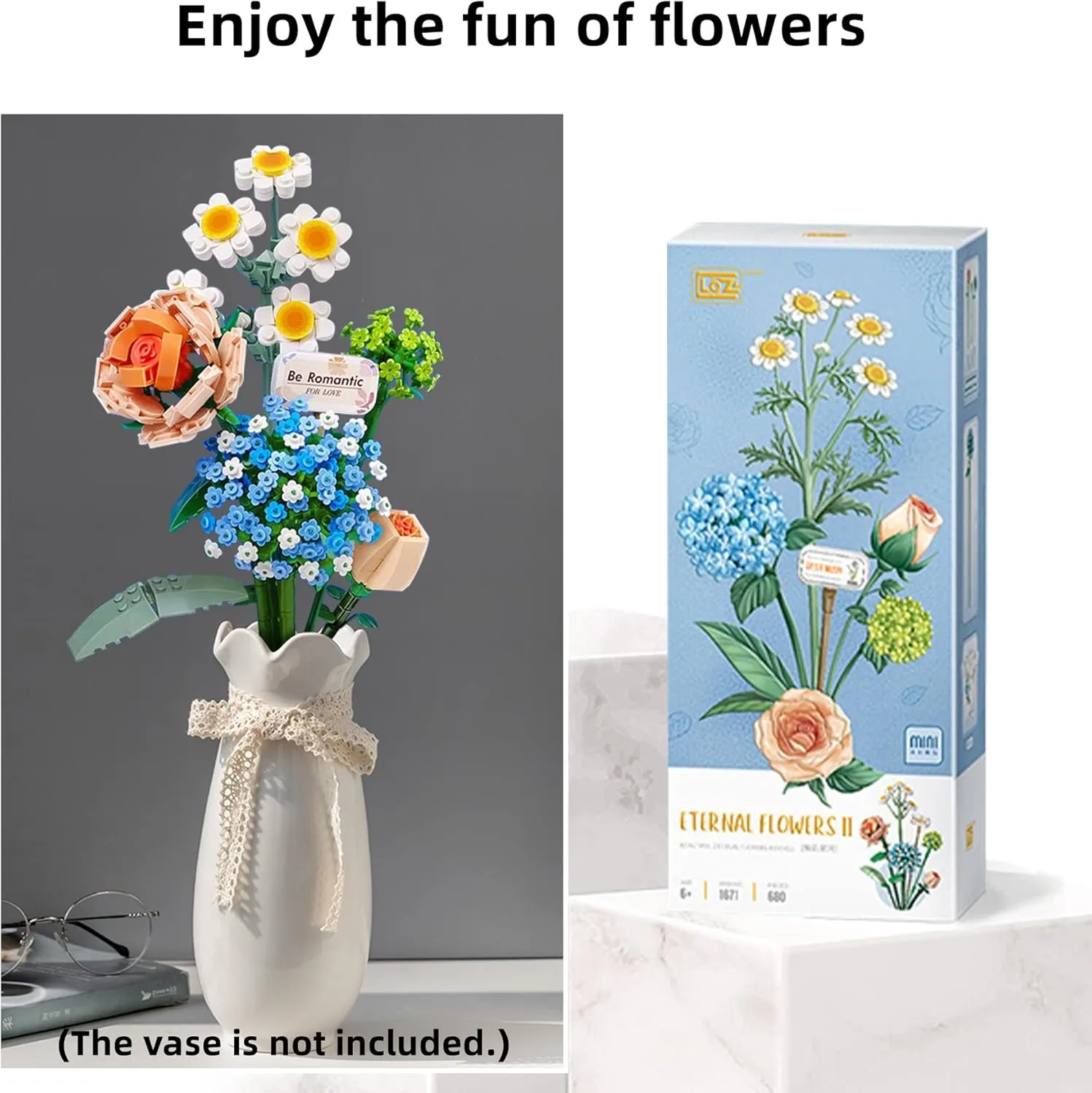 Mini Bricks Flower Bouquet Building Sets, Artificial Flowers, DIY Unique Decoration Home, 680 Pieces Botanical Collection for Ages 6-12 Year Old Girl for Gift…