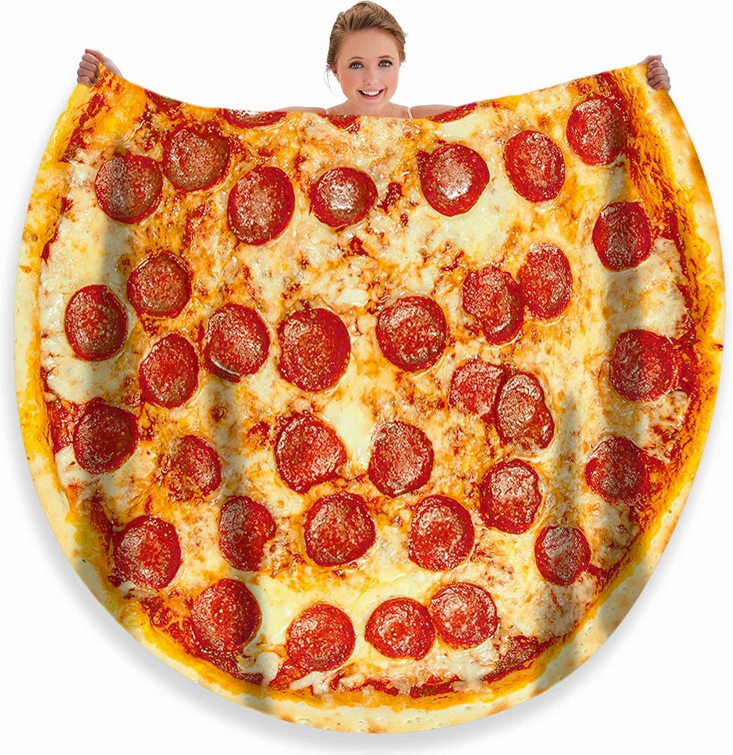 moonysweet Pizza Blanket for Adult and Kids Novelty Food Adult Size Funny Realistic Throw Fuzzy Fleece Flannel Teens Boys and Girls 60 inches