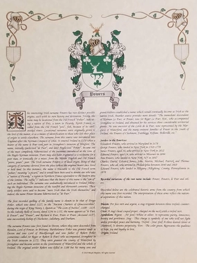 Mr Sweets Juul Coat of Arms, Crest & History 8.5x11 Print - Name Meaning, Genealogy, Family Tree Aid, Ancestry, Ancestors, Namesakes - Surname Origin: Danish Denmark