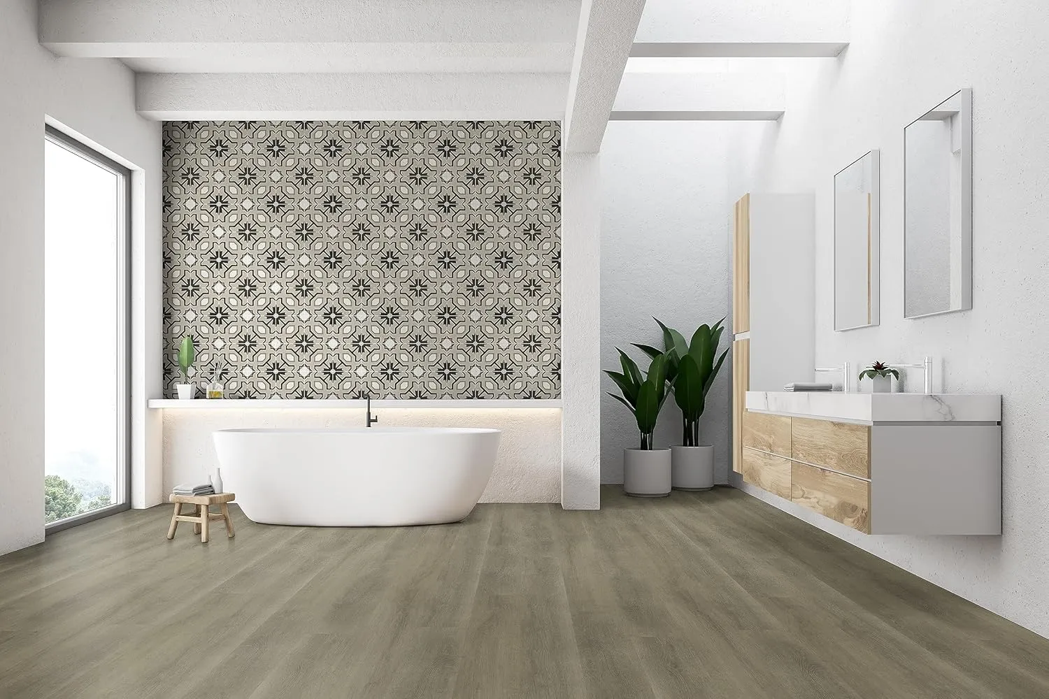 MSI Tahari 8 in. x 8 in. Encaustic Matte Porcelain Floor and Wall Tile for Bathroom, Kitchen Backsplash, Accent Wall, and Shower
