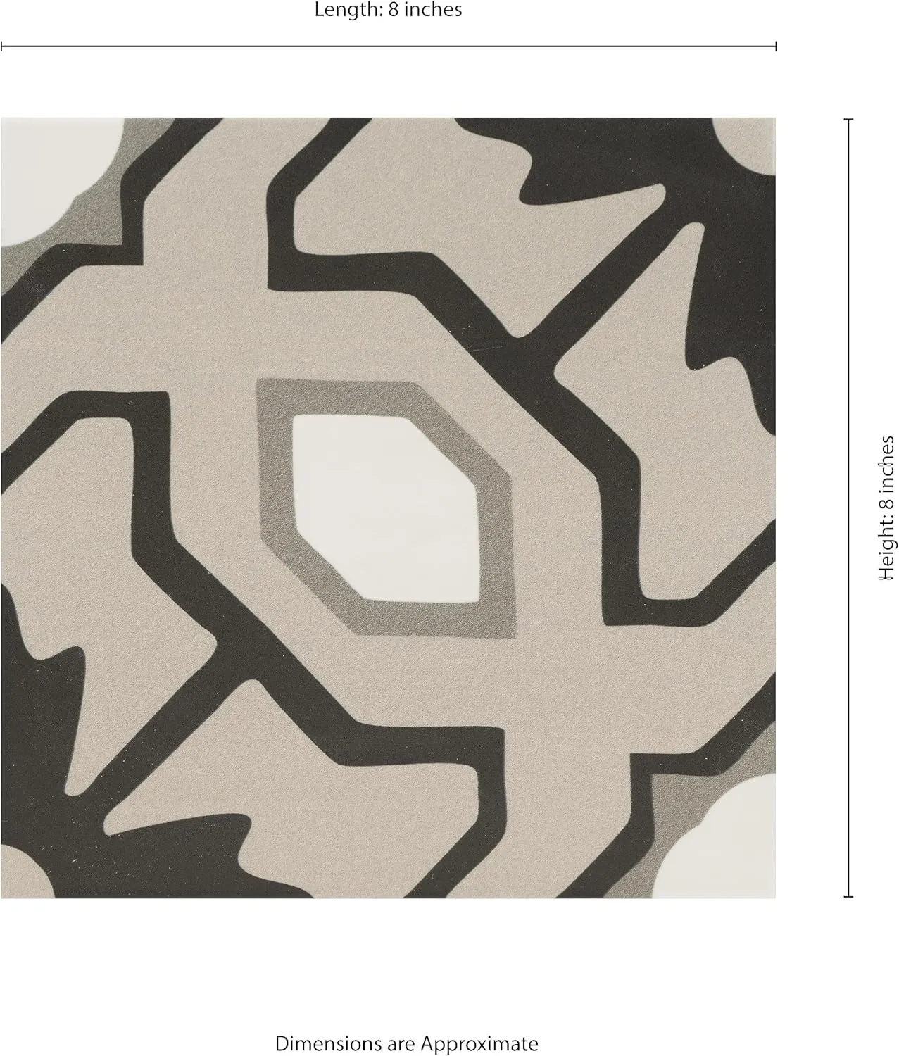MSI Tahari 8 in. x 8 in. Encaustic Matte Porcelain Floor and Wall Tile for Bathroom, Kitchen Backsplash, Accent Wall, and Shower