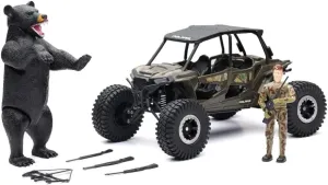New-Ray Toys Camo Polaris RZR XP4 1000 with Figure and Bear Hunting Play Set, Kids, Gifts, Birthdays