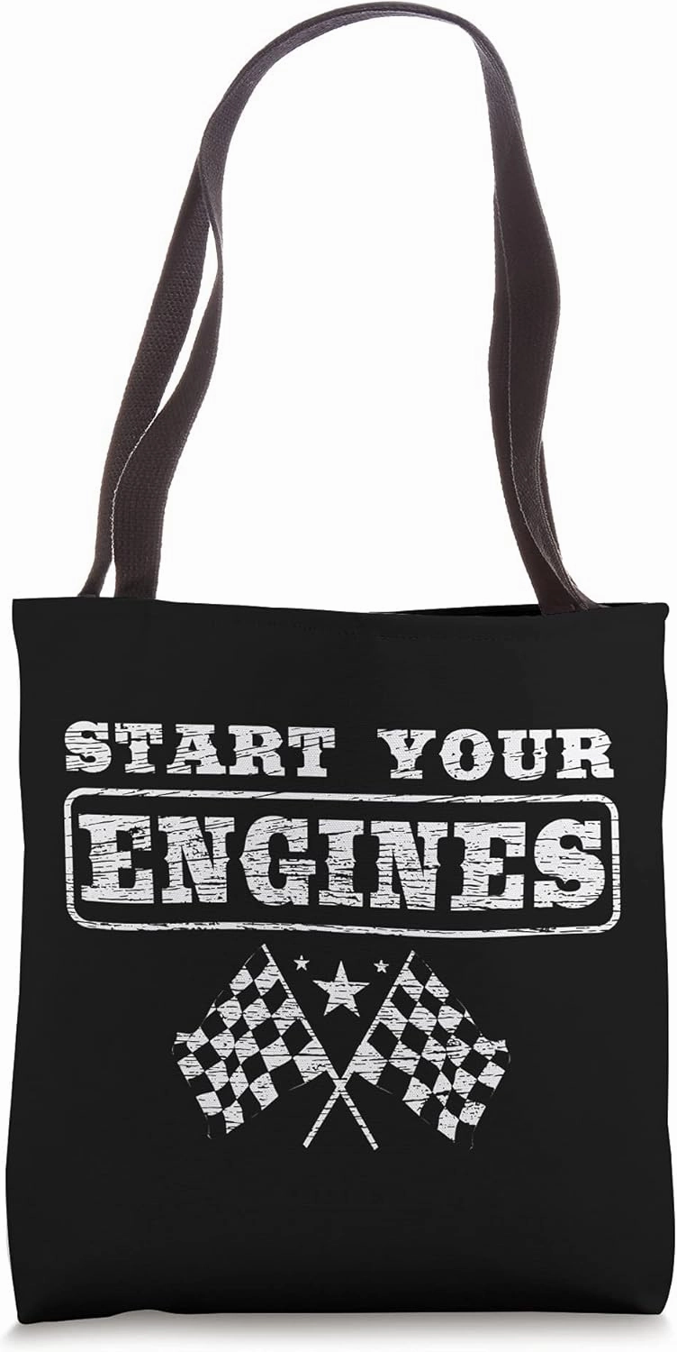 New Start Your Engines for a Car and Bike Racer Autocross Tote Bag