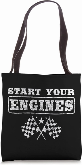 New Start Your Engines for a Car and Bike Racer Autocross Tote Bag