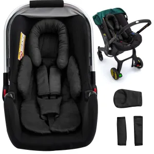 Newborn Car Seat Head Support with 3 Strap Covers, 2-in-1 Reversible Infant Car Seat Insert, Thickened Car Seat Cushion for Baby, Carseat Head Support for Preemie to Infant, Stroller Cushion for Swing