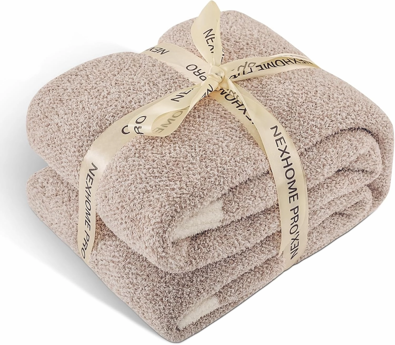 NEXHOME PRO Super Soft Throw Blankets for Couch, Reversible Warm Blanket Cozy Knit Blankets for Women, Fuzzy Plush Lightweight Throws for Sofa, Bed, Picnic, Heather Terracotta, 50 x 60 inches