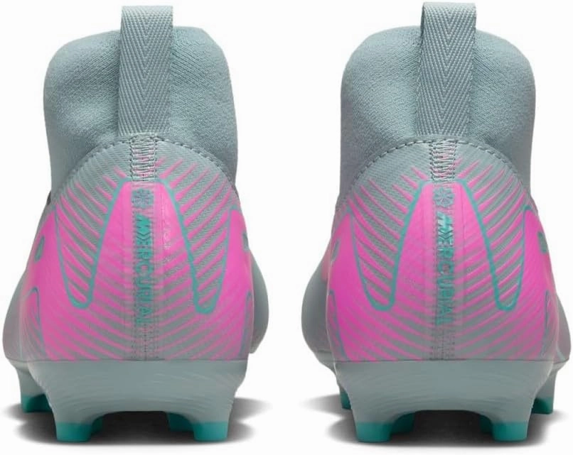 Nike Jr. Mercurial Superfly 10 Academy Little/Big Kids' MG High-Top Soccer Cleats (FQ8304-301, Ocean Cube/Pink Blast)