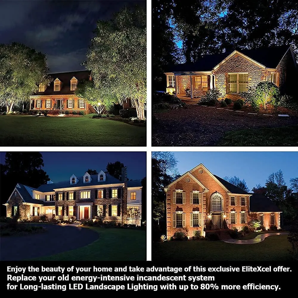 Outdoor LED Landscape Lights - 16W UL Listed, 1500 Lumen Waterproof Walkway Security Lights, 3000K Warm White, 1/2" Knuckle Mount, 120V and 5 Year Warranty