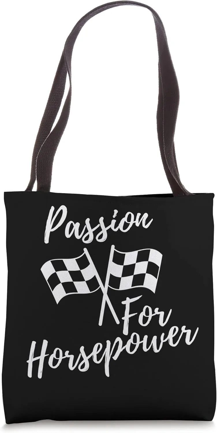 Passion For Horsepower Checkered Flag Racing Track Race Tote Bag