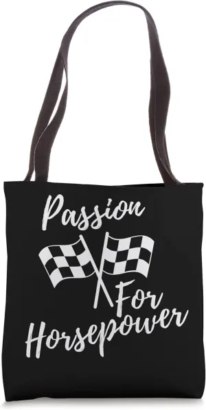 Passion For Horsepower Checkered Flag Racing Track Race Tote Bag
