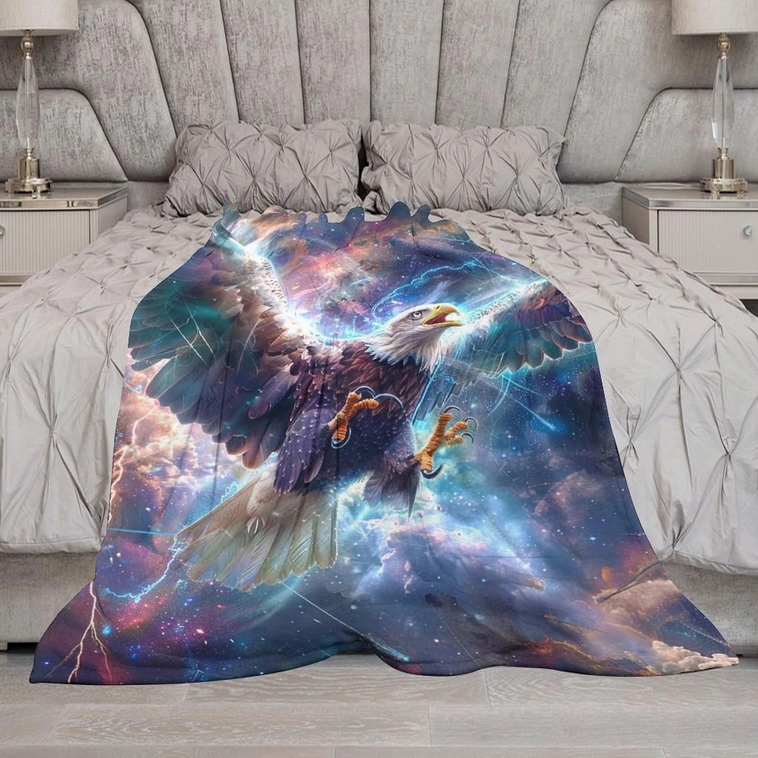 Patriot Eagle Blanket Eagle Gifts for Girls Boys Woman Kids Flying Eagle Lover Throw Blankets Soft Blanket Warm Fleece Flannel Plush Blankets for Bed Sofa Couch 40"x50"